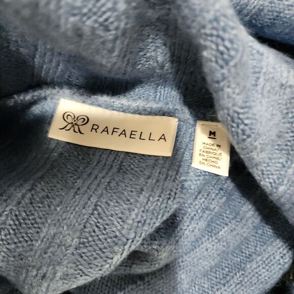 Rafaella Women's Blue Cowl Neck Wool Blend Pullover Sweater Size Medium NWT - Picture 4 of 6